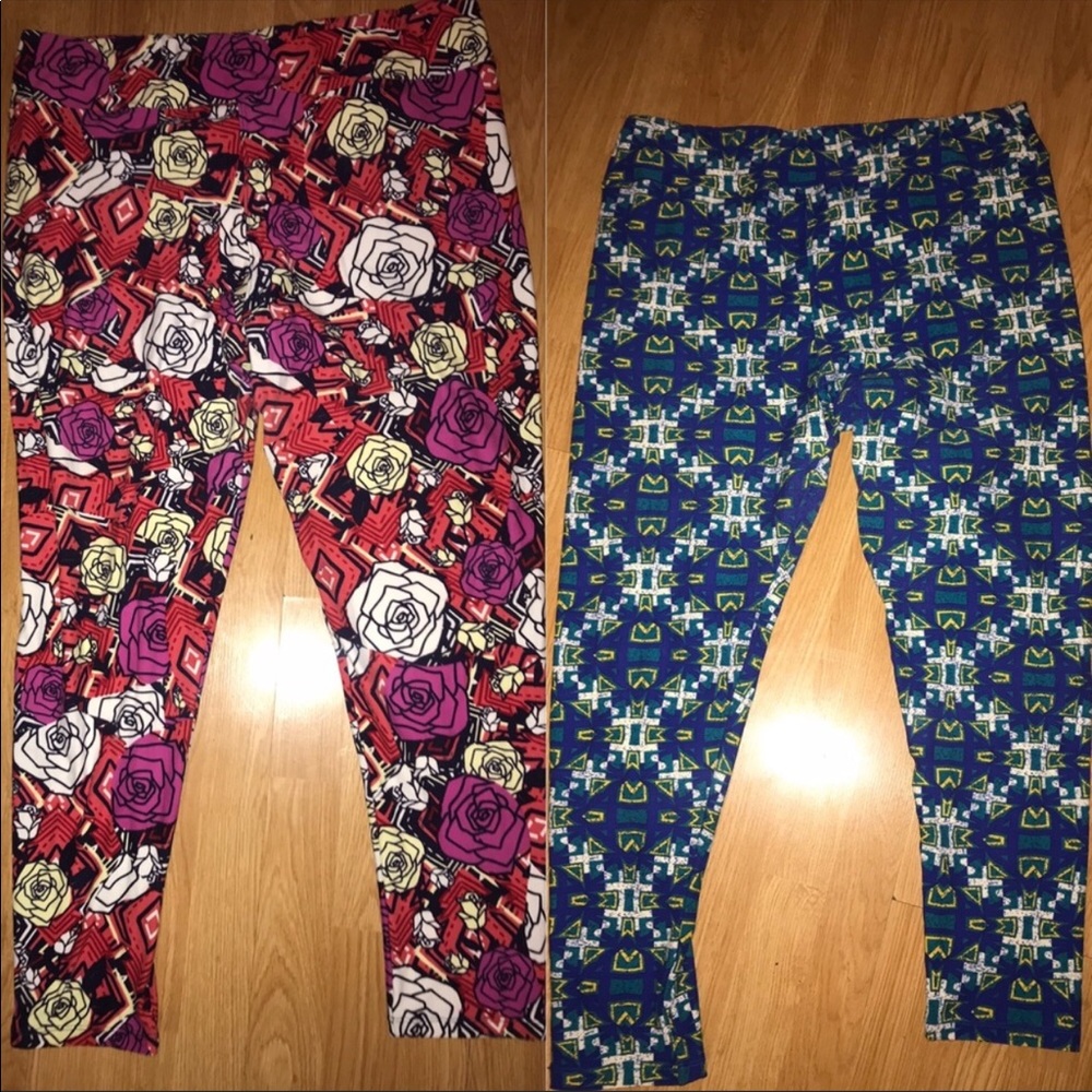 LuLaRoe TC2 Plus Size Leggings EUC